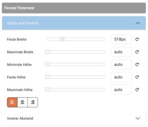 Fenster Parameter